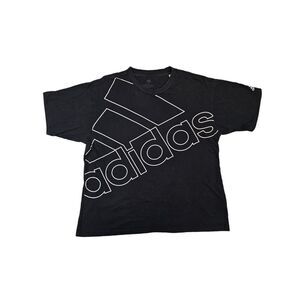 Adidas Womens Small Oversized Black Logo Short Sleeve Graphic Tee